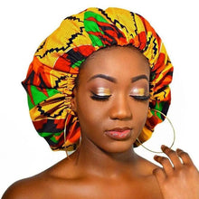 Load image into Gallery viewer, New Stunning Extra Large Satin Lined Bonnet Women Big Size Beauty Print Satin Silk Bonnet Sleep Night Cap Head Cover Bonnet Hat
