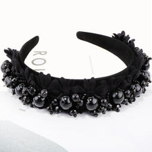 Load image into Gallery viewer, Flower Pearl Headbands Crystal Beads Embellishment Wide Hairbands Women Wedding Party Crown Tiara Gorgeous Hair Accessories For Women
