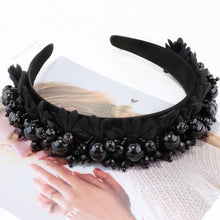 Load image into Gallery viewer, Flower Pearl Headbands Crystal Beads Embellishment Wide Hairbands Women Wedding Party Crown Tiara Gorgeous Hair Accessories For Women
