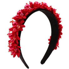Load image into Gallery viewer, Flower Pearl Headbands Crystal Beads Embellishment Wide Hairbands Women Wedding Party Crown Tiara Gorgeous Hair Accessories For Women
