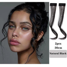 Load image into Gallery viewer, Hair Bangs Clip In Front Side Bangs Synthetic Fake Fringe Hair Extensions For Women Natural Hairpiece Natural Flat Neat Bangs With Temples For Women One Piece Hairpiece
