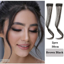 Load image into Gallery viewer, Hair Bangs Clip In Front Side Bangs Synthetic Fake Fringe Hair Extensions For Women Natural Hairpiece Natural Flat Neat Bangs With Temples For Women One Piece Hairpiece
