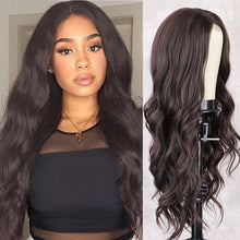 Load image into Gallery viewer, Long Body Wave Black Wig Synthetic Wigs for Black Women Middle Part Brown Red Pink Purple Cosplay Hair Wigs For Black Women Cosplay Wigs For Women
