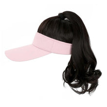 Load image into Gallery viewer, Ponytail Extension Cap hair Synthetic Wig Curly Wavy Wigs with Visor Hat hair Wigs for Women Hat Baseball Wigs For Black Women Cosplay Wigs For Women
