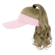 Load image into Gallery viewer, Ponytail Extension Cap hair Synthetic Wig Curly Wavy Wigs with Visor Hat hair Wigs for Women Hat Baseball Wigs For Black Women Cosplay Wigs For Women
