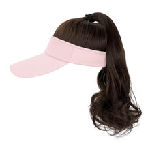 Load image into Gallery viewer, Ponytail Extension Cap hair Synthetic Wig Curly Wavy Wigs with Visor Hat hair Wigs for Women Hat Baseball Wigs For Black Women Cosplay Wigs For Women
