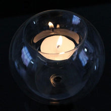 Load image into Gallery viewer, Round Hollow Glass Candle  Tea light Holder Candlestick Home Decorations for Dinner Table Wedding Candle Holder Wedding Candlestick Fine Transparent Crystal Glass Candlestick Dining Home Decor
