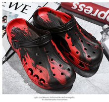 Load image into Gallery viewer, New Summer Shoes For Men Blue Clogs Painted Garden Shoes Breathable Beach Flat Sandals Garden Clogs Classic Mules Anti-Skid Rubber Sole Slip On Summer Clogs
