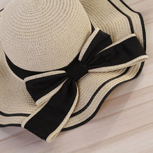 Load image into Gallery viewer, New Summer Women's Beach Hat Wide Side Female  Summer Women's Beach Hat Female Unique Luxury Bowknot Design Sun Hat Casual Hat Lady Classic Flat Straw Hat Women Fedora Hat Ideal Gift 54-58cm

