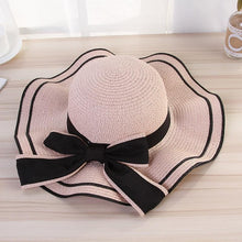 Load image into Gallery viewer, New Summer Women's Beach Hat Wide Side Female  Summer Women's Beach Hat Female Unique Luxury Bowknot Design Sun Hat Casual Hat Lady Classic Flat Straw Hat Women Fedora Hat Ideal Gift 54-58cm
