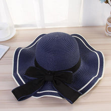 Load image into Gallery viewer, New Summer Women's Beach Hat Wide Side Female  Summer Women's Beach Hat Female Unique Luxury Bowknot Design Sun Hat Casual Hat Lady Classic Flat Straw Hat Women Fedora Hat Ideal Gift 54-58cm
