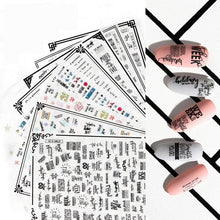 Load image into Gallery viewer, New Super Thin Self-Adhesive  Letter 3d Nail Decal Stickers Manicure Nail Art Decoration Accessories Holographic Old English Character Nail Self-Adhesive Sticker English Font Design Manicure Design Water Sliders Decorations Accessories
