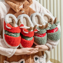Load image into Gallery viewer, New Thick Sole Christmas Deer Slippers Women Men Indoor Warm Slipper Soft Plush Home Floor Winter Platform Shoes Boys And Girls House Slippers Kids Animal Indoor Slipper Fuzzy Toddler Home Shoes
