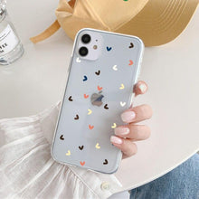 Load image into Gallery viewer, New Transparent Love Heart Phone Case For iPhone 11 12 Pro Max Shockproof Silicone Back Cover Cute Heart Pattern For Women Girls Clear Soft Flexible Durable Slim Hard Back Cases
