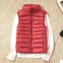 Load image into Gallery viewer, New Trendy Ultra Light Women's Duck Down Vest Jacket Autumn/Winter High collar Sleeveless Coat For Girls
