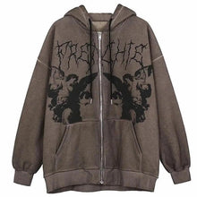 Load image into Gallery viewer, New Trendy Vintage Hip Hop Streetwear Women Hoodies Angel Dark Print Zipper Jacket Coat Hooded Top Clothes Men Women Punk Outwear

