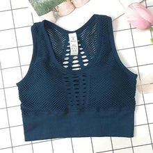 Load image into Gallery viewer, New Trendy Women's T-shirts Workout Sports Bra Yoga Vest Backless Solid Quick Dry Running Gym Sport bra Yoga Shirts
