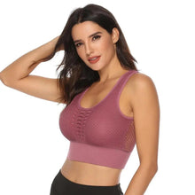 Load image into Gallery viewer, New Trendy Women's T-shirts Workout Sports Bra Yoga Vest Backless Solid Quick Dry Running Gym Sport bra Yoga Shirts
