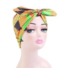 Load image into Gallery viewer, New Vintage African Print Stretch Bandana Head Wrap Long Scarf satin Floral Women Party Turban Headwear Cap Hair Accessories
