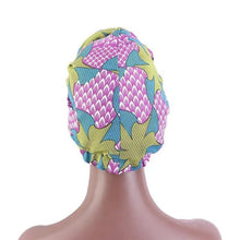 Load image into Gallery viewer, New Vintage African Print Stretch Bandana Head Wrap Long Scarf satin Floral Women Party Turban Headwear Cap Hair Accessories
