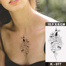 Load image into Gallery viewer, New Waterproof Temporary Tattoo Sticker Deer Animal Flash Tatoo Black Line Body Art Small Decorative Design For Womens Boys
