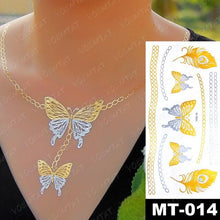 Load image into Gallery viewer, New Waterproof Temporary Tattoo Sticker Golden Silver Flower Jewelry Flash Fashion Different Design Tattoos For Womens
