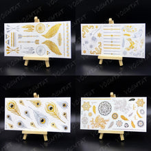 Load image into Gallery viewer, New Waterproof Temporary Tattoo Sticker Golden Silver Flower Jewelry Flash Fashion Different Design Tattoos For Womens
