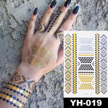 Load image into Gallery viewer, New Waterproof Temporary Tattoo Sticker Golden Silver Flower Jewelry Flash Fashion Different Design Tattoos For Womens
