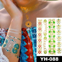 Load image into Gallery viewer, New Waterproof Temporary Tattoo Sticker Golden Silver Flower Jewelry Flash Fashion Different Design Tattoos For Womens
