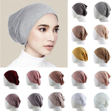 Load image into Gallery viewer, New Winter Autumn Soft Solid Color Inner Hijab  Cap Lightweight Muslim Turban Elegant Hijab Caps Hat Islam Under Scarf  Undercap Bonnet Color Soft Jersey Stretch Hijab's Tube Cap Hat Hijab Bonnet Muslim Women Scarf Turbans Head For Women
