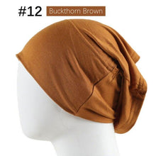 Load image into Gallery viewer, New Winter Autumn Soft Solid Color Inner Hijab  Cap Lightweight Muslim Turban Elegant Hijab Caps Hat Islam Under Scarf  Undercap Bonnet Color Soft Jersey Stretch Hijab's Tube Cap Hat Hijab Bonnet Muslim Women Scarf Turbans Head For Women
