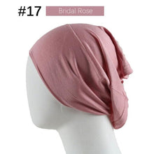 Load image into Gallery viewer, New Winter Autumn Soft Solid Color Inner Hijab  Cap Lightweight Muslim Turban Elegant Hijab Caps Hat Islam Under Scarf  Undercap Bonnet Color Soft Jersey Stretch Hijab's Tube Cap Hat Hijab Bonnet Muslim Women Scarf Turbans Head For Women

