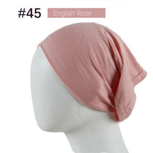 Load image into Gallery viewer, New Winter Autumn Soft Solid Color Inner Hijab  Cap Lightweight Muslim Turban Elegant Hijab Caps Hat Islam Under Scarf  Undercap Bonnet Color Soft Jersey Stretch Hijab's Tube Cap Hat Hijab Bonnet Muslim Women Scarf Turbans Head For Women
