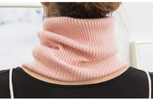 Load image into Gallery viewer, New Winter Autumn Solid Color Soft Cashmere Knit Ring Scarves Neck Warmer Elastic Neck Gaiter Head Wrap Headwear Comfort Collar Female Winter One Loop Scarf For Women
