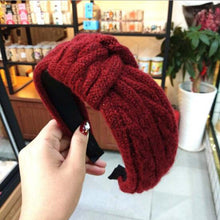 Load image into Gallery viewer, New Winter Knitted Headband Women Warm Handmade Hairband Girls Fashion Solid Turban Center Knot Casual Gorgeous Hair Accessories For Women
