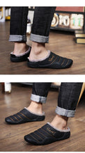 Load image into Gallery viewer, New Winter Slippers For Men Warm Indoor Shoes Short Plush Flat Heel Slipper Waterproof Nonslip Home Slippers Slip-on House Shoes With Arch Support Warm Faux Fur Lined Rubber Sole
