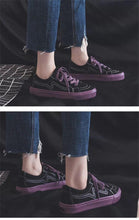 Load image into Gallery viewer, New Women Sneaker Fashion Breathble Vulcanized Shoes Platform Lace Up Casual White Tenis Sneakers Women Play Fashion Sneaker Low Top Elastic Canvas Flat Sneakers

