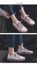 Load image into Gallery viewer, New Women Sneaker Fashion Breathble Vulcanized Shoes Platform Lace Up Casual White Tenis Sneakers Women Play Fashion Sneaker Low Top Elastic Canvas Flat Sneakers
