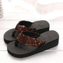 Load image into Gallery viewer, New Women Solid Slides Sandals Thickness Sequin Shoes Slippers Beach Shoes House Non-Slip Slippers Thick Sequin Sandals For Indoor Outdoor Breathable Shoes
