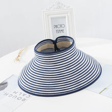 Load image into Gallery viewer, New Women Summer Visors Hat Foldable Sun Hat Wide Large Retro Hat Women's Adjustable Packable Roll-Up Visor Fashion Beach Hats Straw Hat Beach UV Protection Cap

