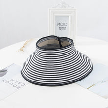 Load image into Gallery viewer, New Women Summer Visors Hat Foldable Sun Hat Wide Large Retro Hat Women's Adjustable Packable Roll-Up Visor Fashion Beach Hats Straw Hat Beach UV Protection Cap
