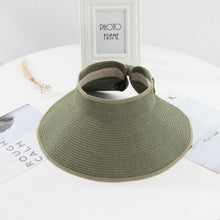 Load image into Gallery viewer, New Women Summer Visors Hat Foldable Sun Hat Wide Large Retro Hat Women's Adjustable Packable Roll-Up Visor Fashion Beach Hats Straw Hat Beach UV Protection Cap

