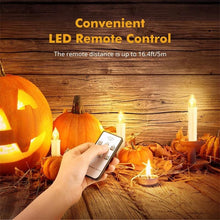 Load image into Gallery viewer, New Year Christmas LED Candles Taper Candles Flickering With Remote Timer Battery Operated Waterproof Christmas Tree Candles, Warm White Window Candles Lights Flameless Remote Control Candles For Home Dinner Party Christmas Tree Decoration Lamp
