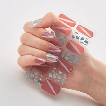 Load image into Gallery viewer, New Year Patterned Nail Decor Nail Polish Nail Art Stickers Full Beauty Sticker for Nails Nail Accessorie Christmas Nail Sticker 3D Nail Art Stickers Decal Slider Template Diy Nail Tool Decorations Nail Art Design Self Adhesive Luxury Designer Nail Sticke
