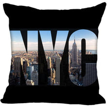 Load image into Gallery viewer, New York Pillow Cover Square Cushion Cover Christmas Zippered Pillow Case for Sofa Bed Home Decor 40*40cm,45*45cm(One Side)
