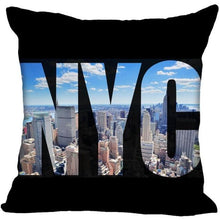 Load image into Gallery viewer, New York Pillow Cover Square Cushion Cover Christmas Zippered Pillow Case for Sofa Bed Home Decor 40*40cm,45*45cm(One Side)
