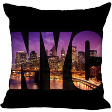 Load image into Gallery viewer, New York Pillow Cover Square Cushion Cover Christmas Zippered Pillow Case for Sofa Bed Home Decor 40*40cm,45*45cm(One Side)

