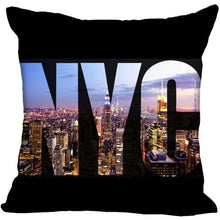 Load image into Gallery viewer, New York Pillow Cover Square Cushion Cover Christmas Zippered Pillow Case for Sofa Bed Home Decor 40*40cm,45*45cm(One Side)
