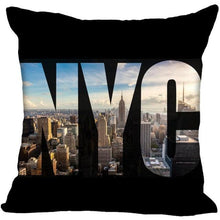 Load image into Gallery viewer, New York Pillow Cover Square Cushion Cover Christmas Zippered Pillow Case for Sofa Bed Home Decor 40*40cm,45*45cm(One Side)
