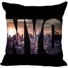 Load image into Gallery viewer, New York Pillow Cover Square Cushion Cover Christmas Zippered Pillow Case for Sofa Bed Home Decor 40*40cm,45*45cm(One Side)
